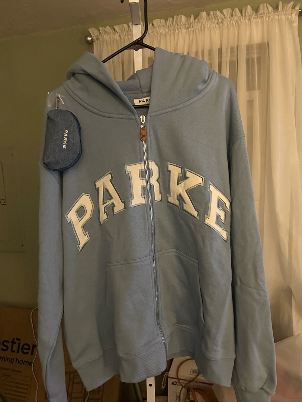 PARKE Hometown Varsity Full Zip Hoodie & a Parke Claw Clip with Pouch